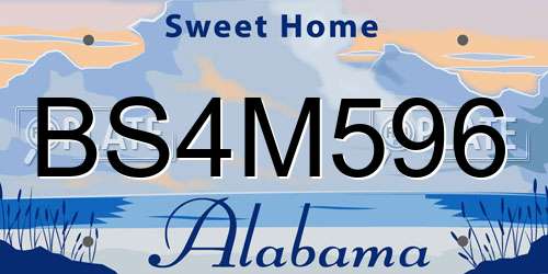 BS4M596 Alabama License Plate