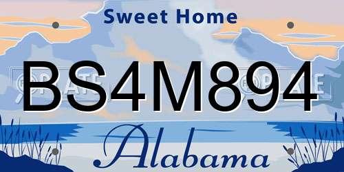 BS4M894 Alabama License Plate