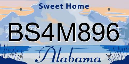 BS4M896 Alabama License Plate