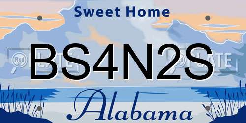 BS4N2S Alabama License Plate