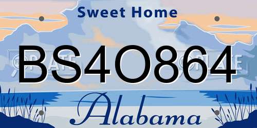 BS4O864 Alabama License Plate