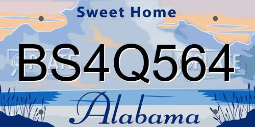 BS4Q564 Alabama License Plate