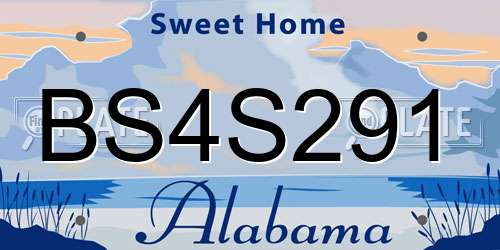 BS4S291 Alabama License Plate