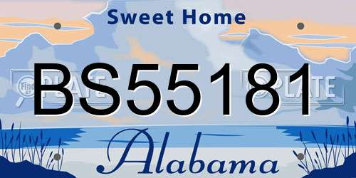 BS55181 Alabama License Plate