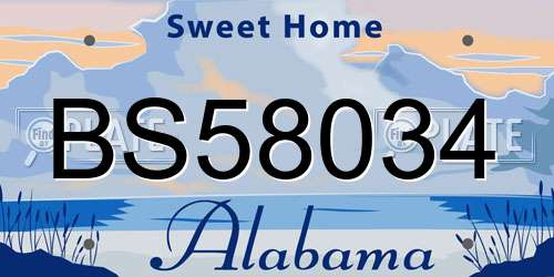 BS58034 Alabama License Plate