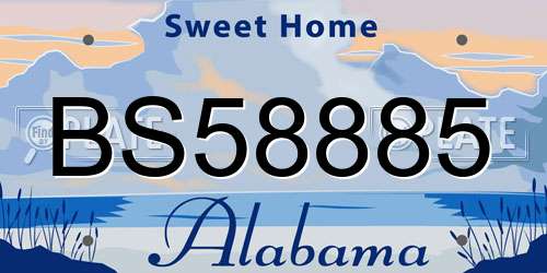 BS58885 Alabama License Plate