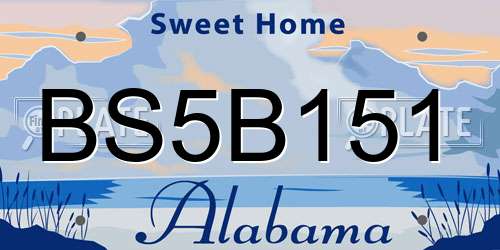 BS5B151 Alabama License Plate