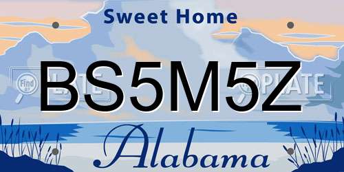 BS5M5Z Alabama License Plate