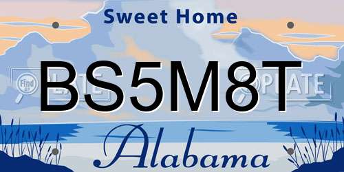 BS5M8T Alabama License Plate