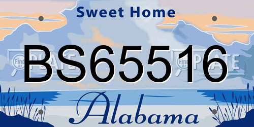 BS65516 Alabama License Plate
