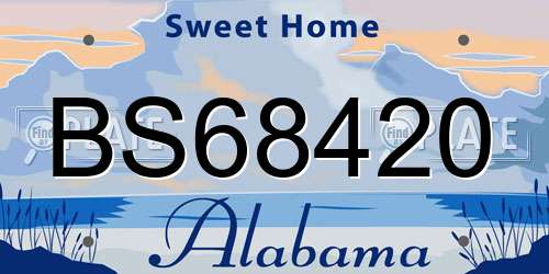 BS68420 Alabama License Plate