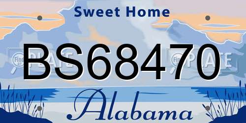 BS68470 Alabama License Plate