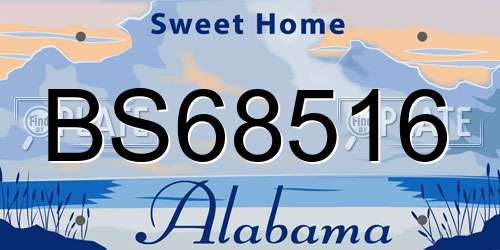 BS68516 Alabama License Plate
