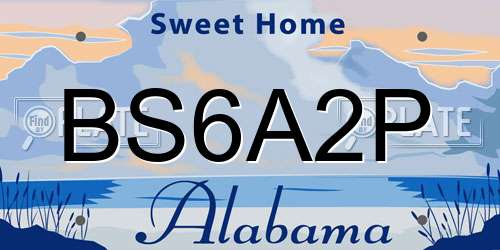 BS6A2P Alabama License Plate