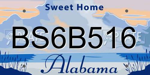 BS6B516 Alabama License Plate