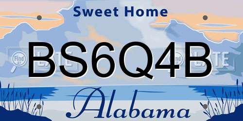 BS6Q4B Alabama License Plate