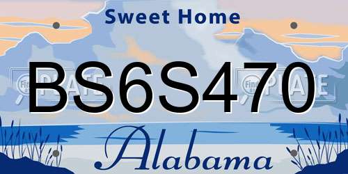 BS6S470 Alabama License Plate