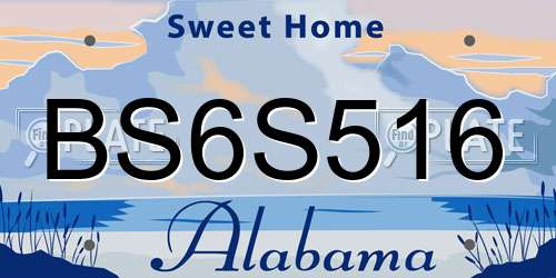 BS6S516 Alabama License Plate