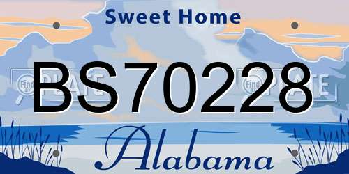 BS70228 Alabama License Plate