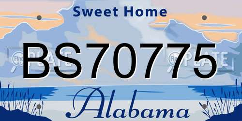 BS70775 Alabama License Plate