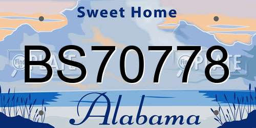 BS70778 Alabama License Plate