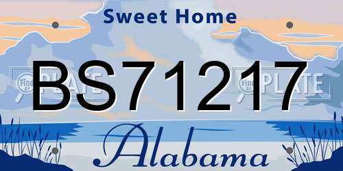 BS71217 Alabama License Plate