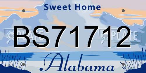 BS71712 Alabama License Plate