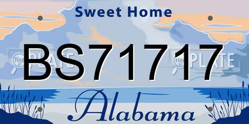 BS71717 Alabama License Plate
