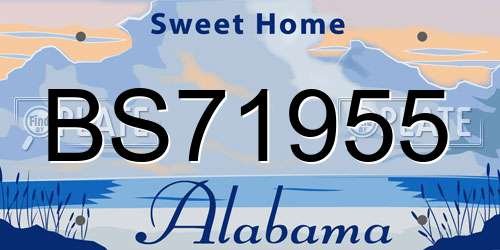 BS71955 Alabama License Plate