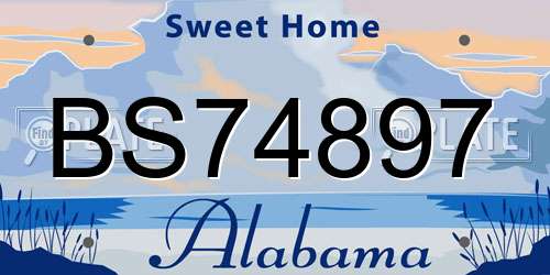 BS74897 Alabama License Plate