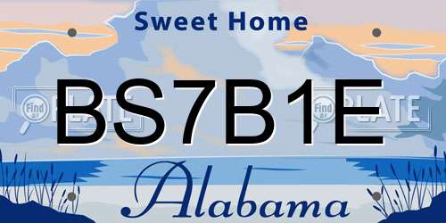 BS7B1E Alabama License Plate