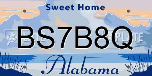 BS7B8Q Alabama License Plate