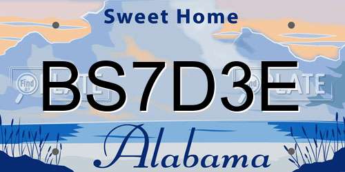 BS7D3E Alabama License Plate