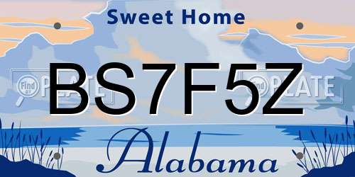 BS7F5Z Alabama License Plate