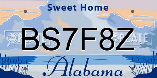 BS7F8Z Alabama License Plate