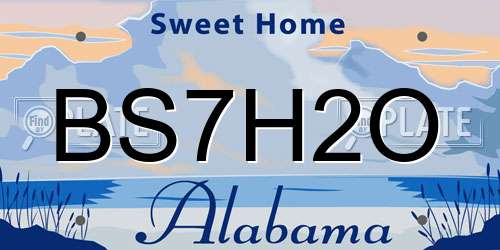 BS7H2O Alabama License Plate