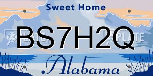 BS7H2Q Alabama License Plate
