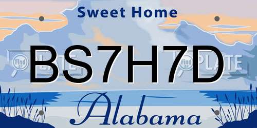 BS7H7D Alabama License Plate