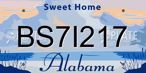BS7I217 Alabama License Plate