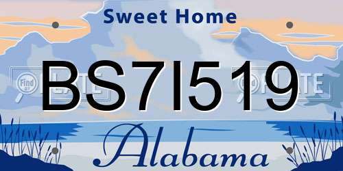 BS7I519 Alabama License Plate