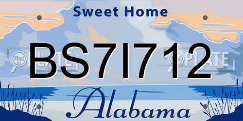 BS7I712 Alabama License Plate