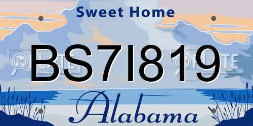 BS7I819 Alabama License Plate