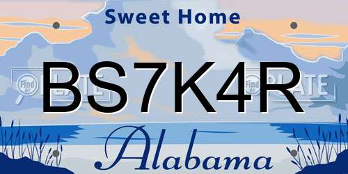 BS7K4R Alabama License Plate