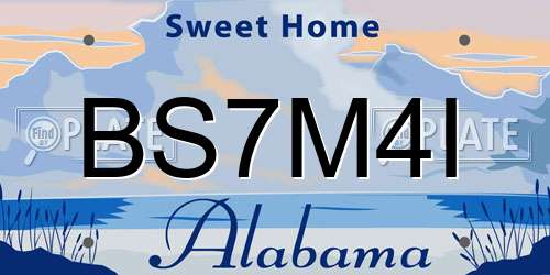 BS7M4I Alabama License Plate