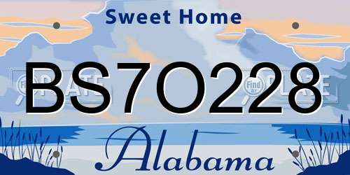 BS7O228 Alabama License Plate