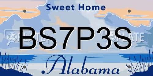 BS7P3S Alabama License Plate