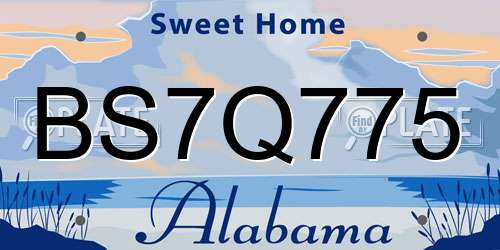 BS7Q775 Alabama License Plate