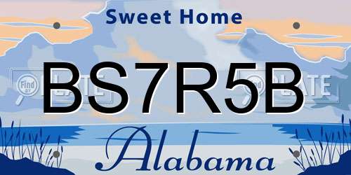 BS7R5B Alabama License Plate