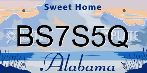 BS7S5Q Alabama License Plate