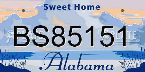 BS85151 Alabama License Plate